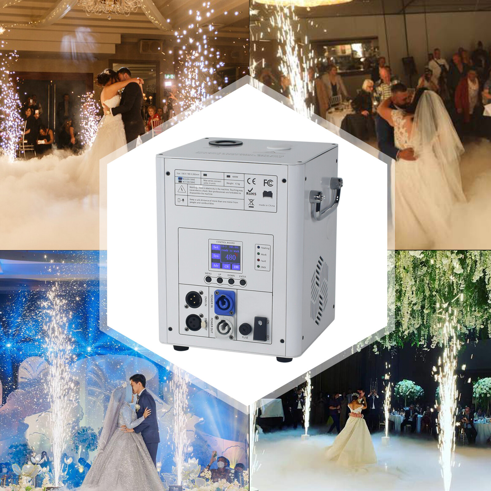 750W Cold Spark Machine Wedding DJ Party Stage Effect Firework Machine