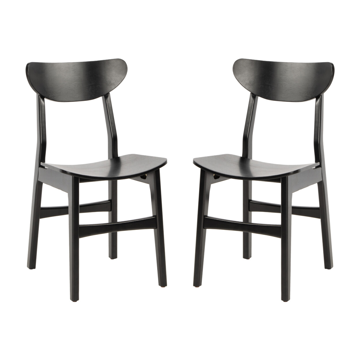 SAFAVIEH Lucca Retro Dining Chair Set of 2 | Black |