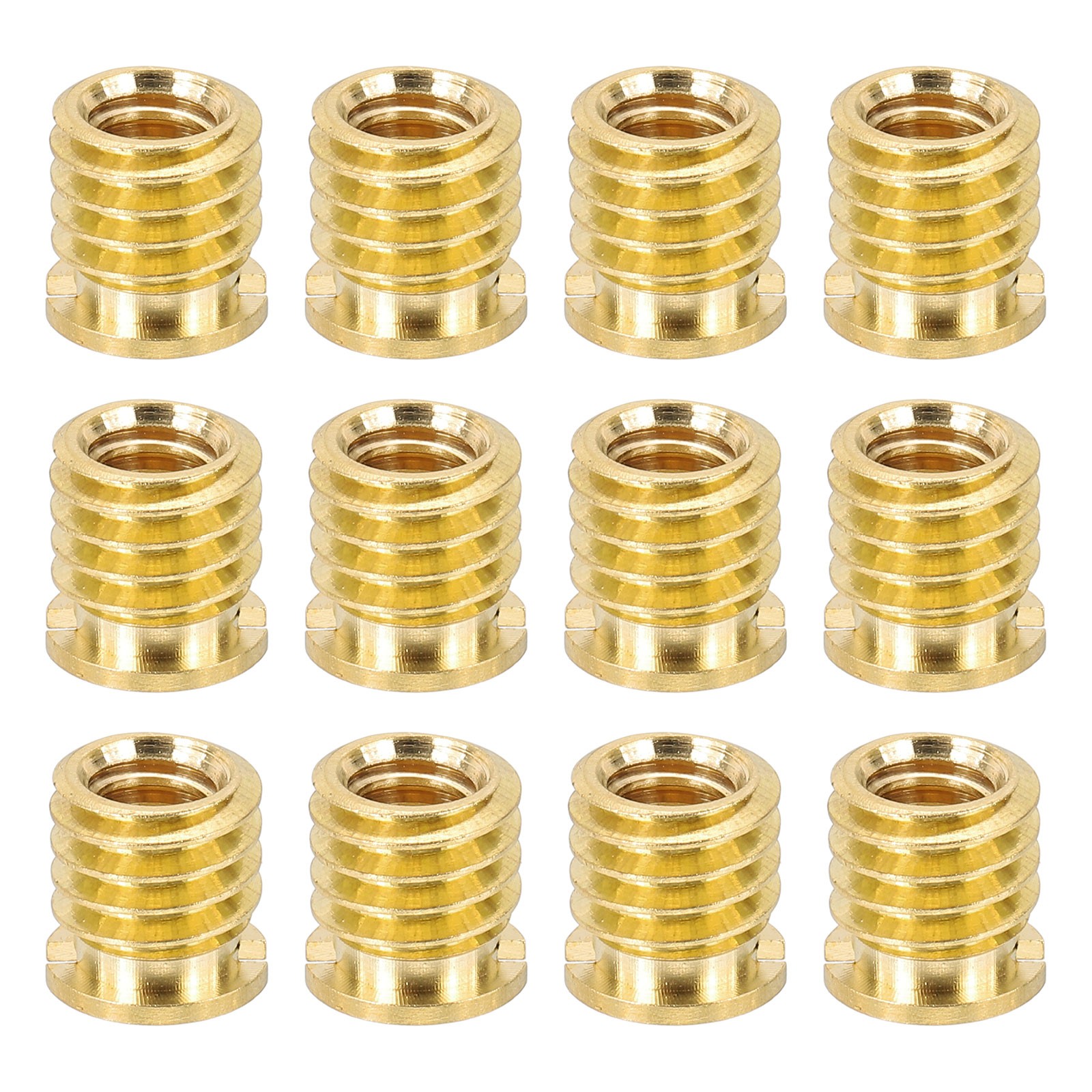 12 Pcs 1/4" Female to 3/8" Male Convert Screw Adapters Mount, Gold