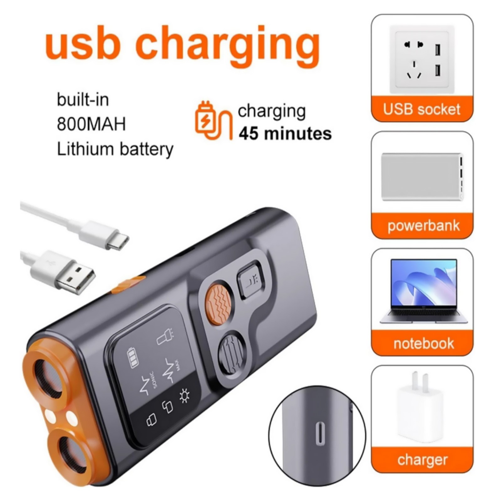 Anti Barking Device for Dogs with Ultrasonic Correction and LED Light Feature