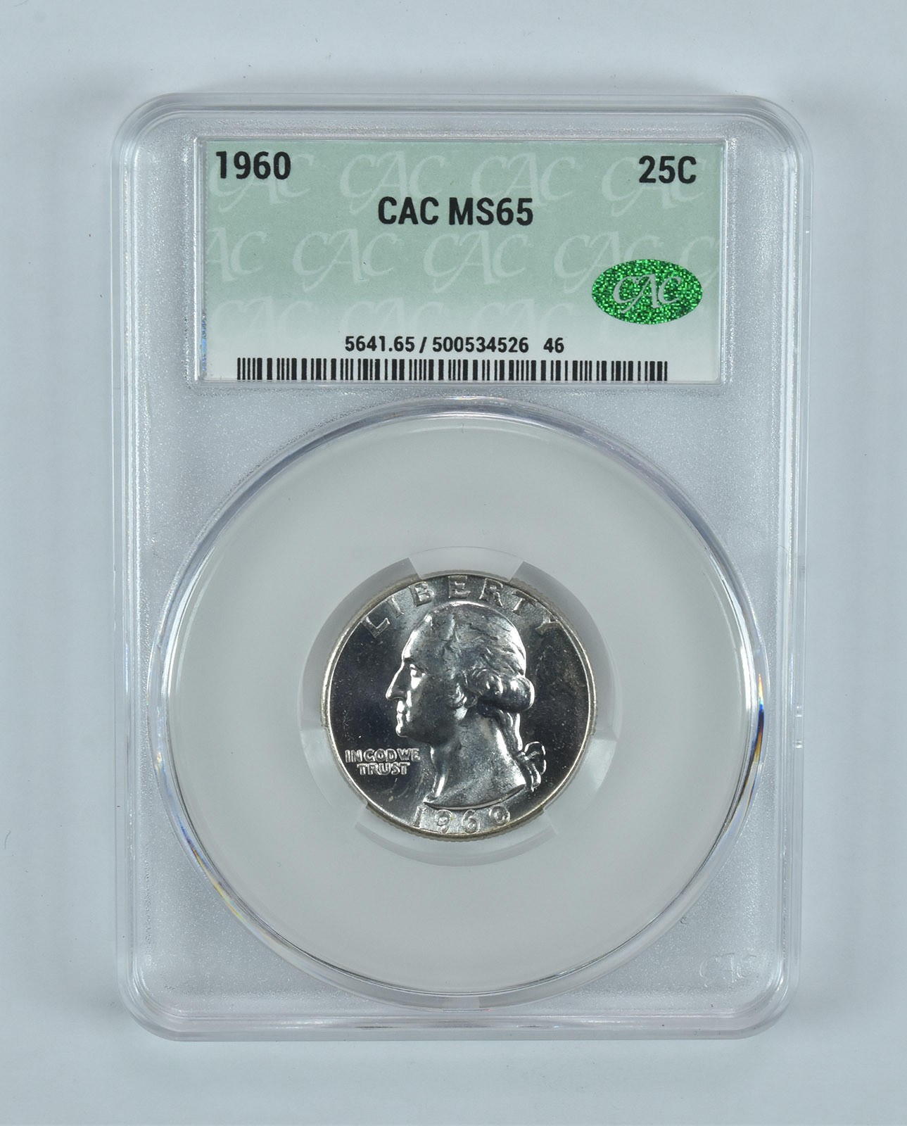 1960 Washington Quarter MS65 CAC CACg