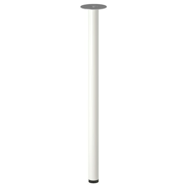 IKEA ADILS Table Leg White Steel Adjustable Foot 27.5 in  Desk Table Replacement