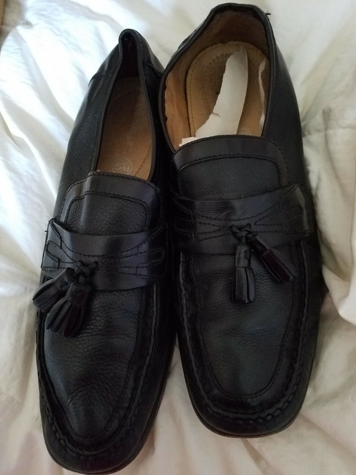Florsheim black leather shoes size  9d  bio