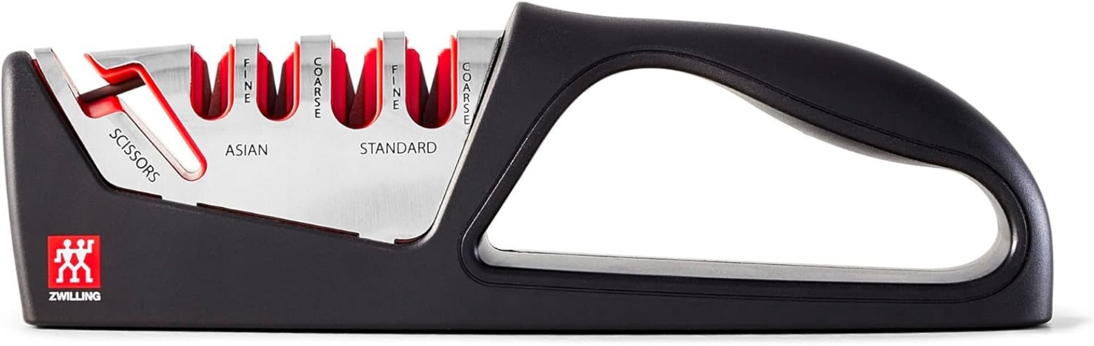 Razor-Sharp 4-Stage Pull-Through Knife & Scissors Sharpener - Safe & Compact