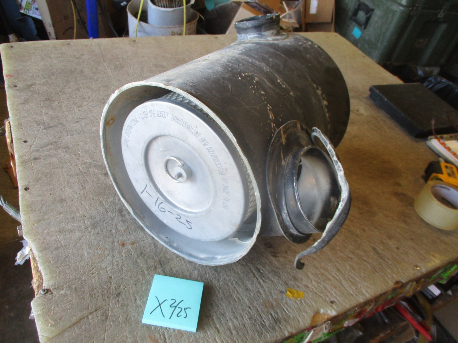 Used Fair Cond Air Cleaner Canister w/Filter, for HMMWV, No End Cap or Inner Mt