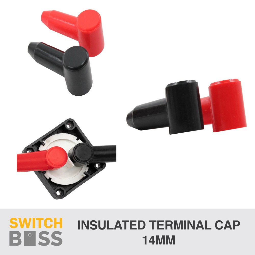 14mm Insulated TERMINAL Cap Cover 12v 24v Battery Isolator 5-9mm for Cable SET