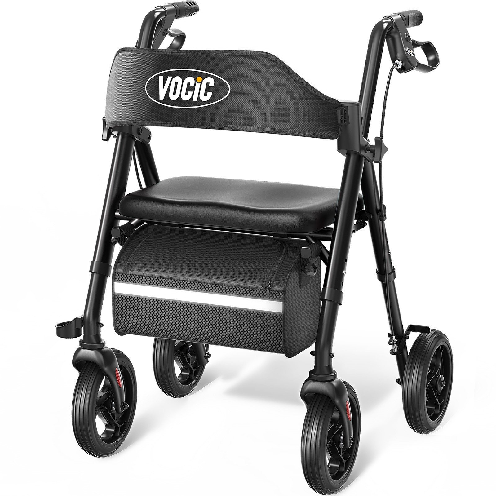 VOCIC Rollator Walker w/ Seat - 330lb Capacity, 8" Wheels - Used