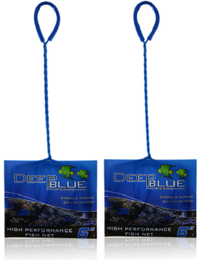 DEEP BLUE HIGH PERFORMANCE AQUARIUM FISH NETS 6" FINE NYLON MESH ADB12026  2X