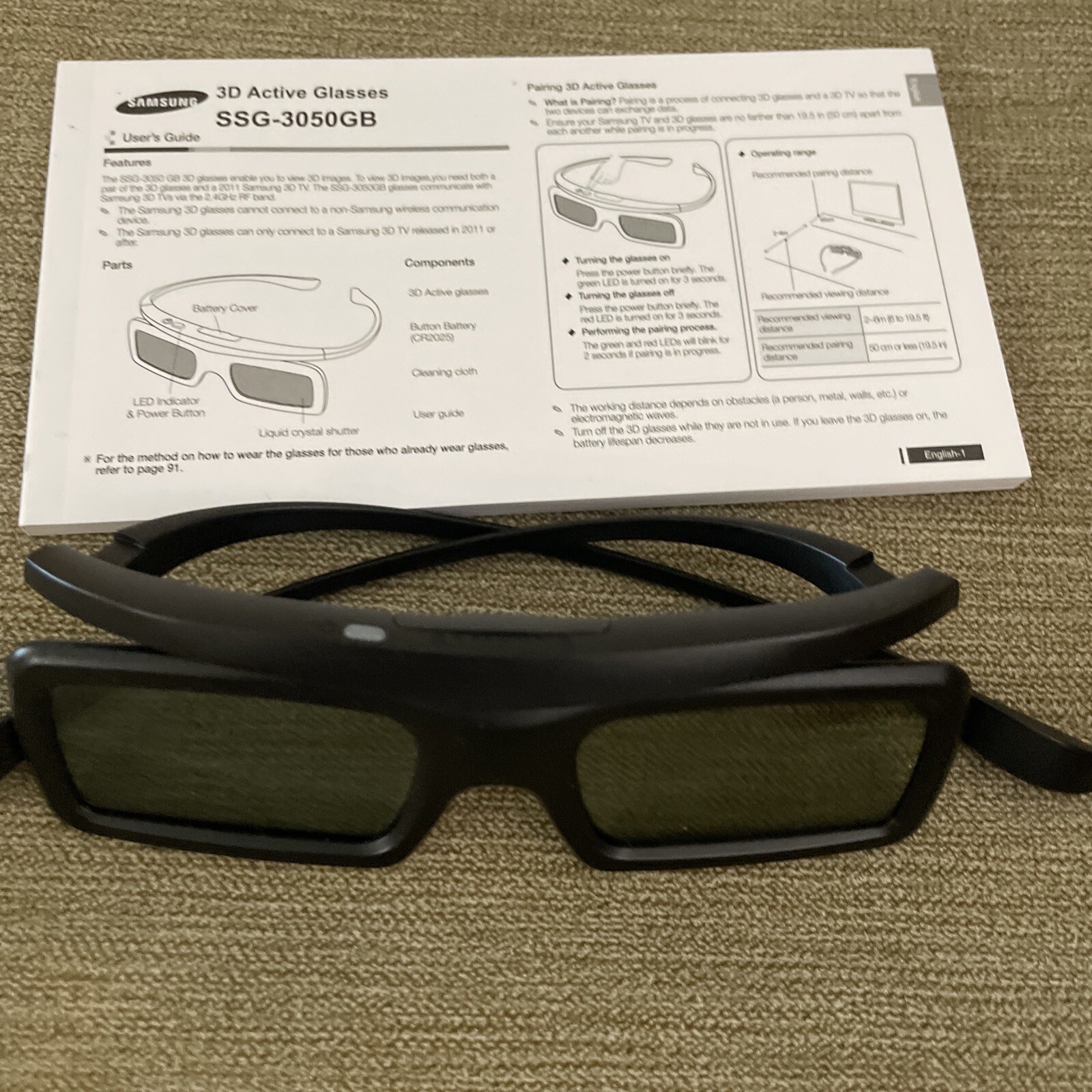 Samsung SSG-3050GB 3D Active Glasses Accessory for Smart TV