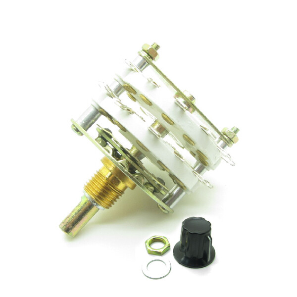 Band Switch Rotary Channel Selector 2 Deck 2 Pole 7 Position Throw 2P7T + Knob