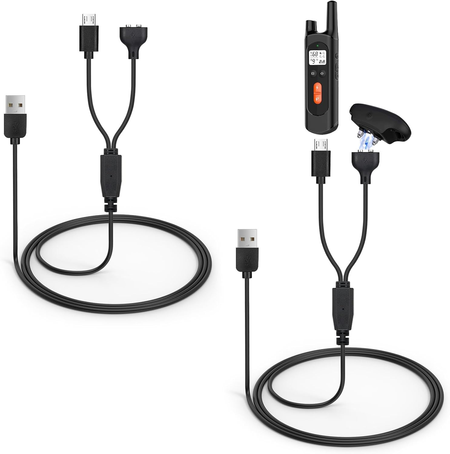 2-Pack Charger Replacement for NVK Dog Training Collar, Magnetic Charging Cable
