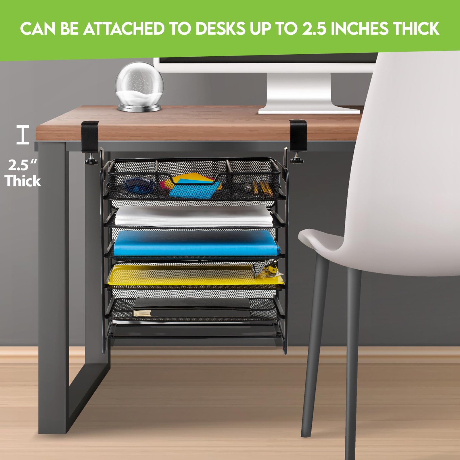 Desktop Organizer That Attaches Underneath a Desk