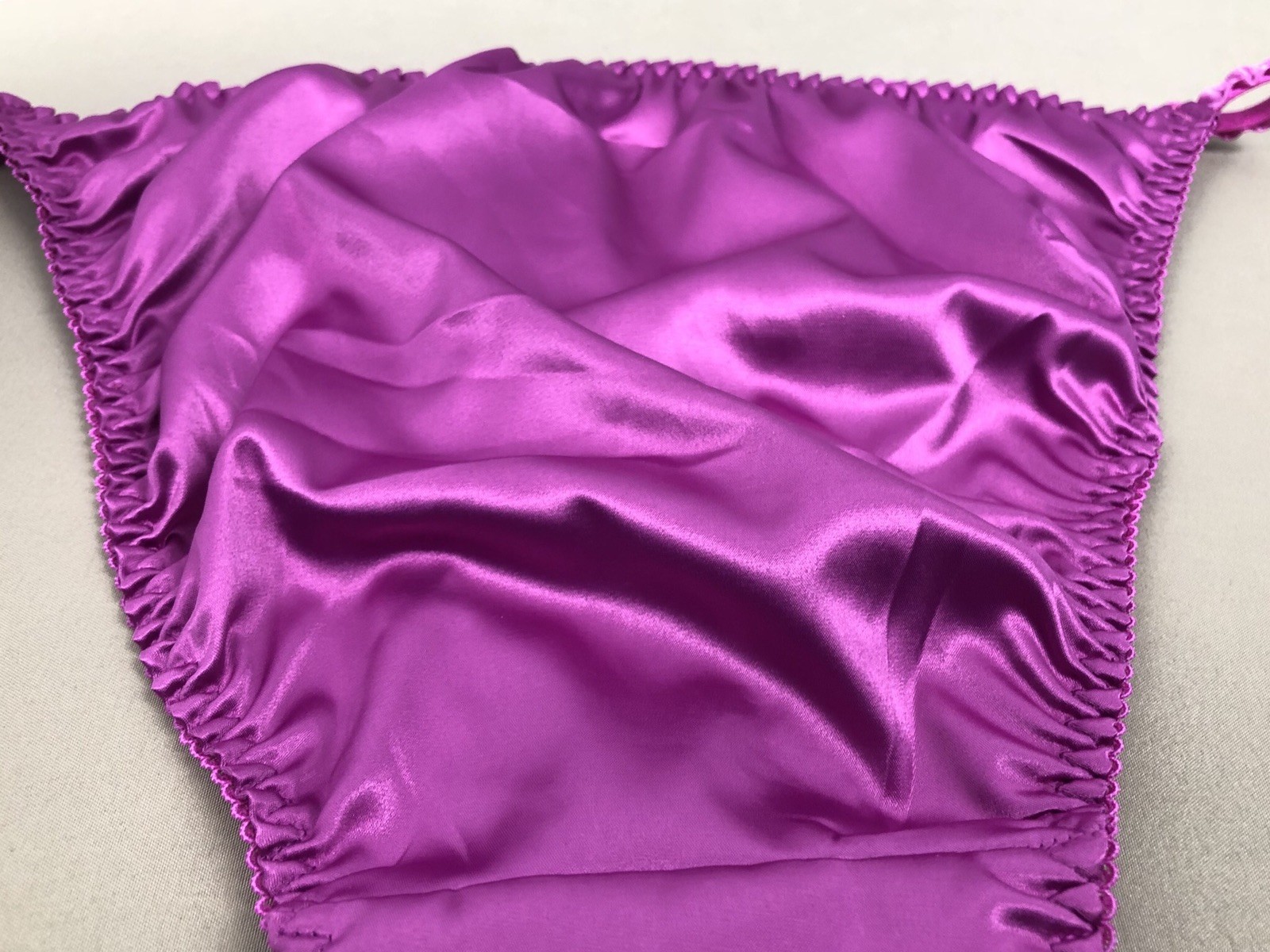 Satin String Panty Magenta M