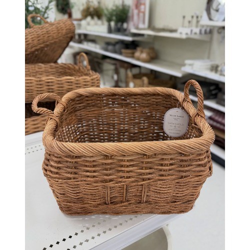 Medium Square Rattan Harvest Basket - Threshold designed with Studio McGee