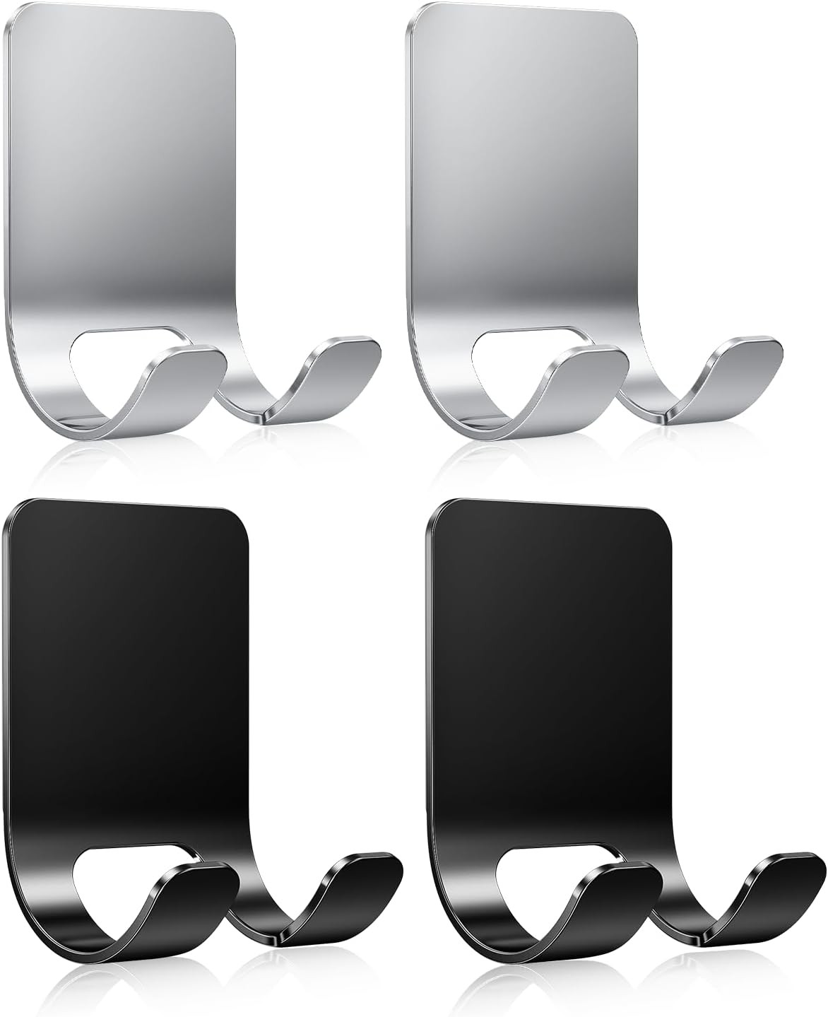 4Pcs Razor Holder, Shaver Hook Hanger, Multipurpose Self Adhesive Double Hooks,