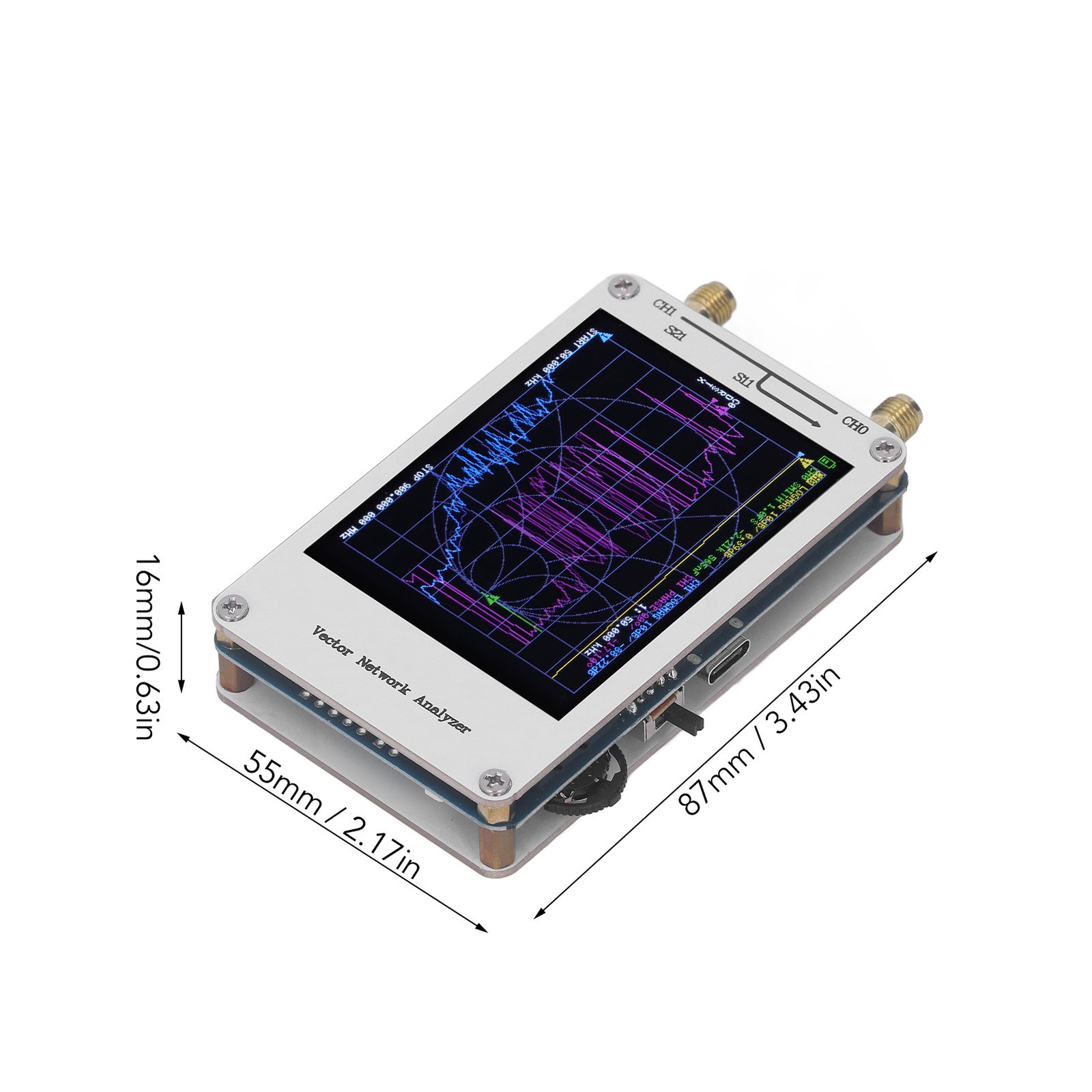 50KHz-900MHz Vector Network Analyzer 2.8 Touch Screen