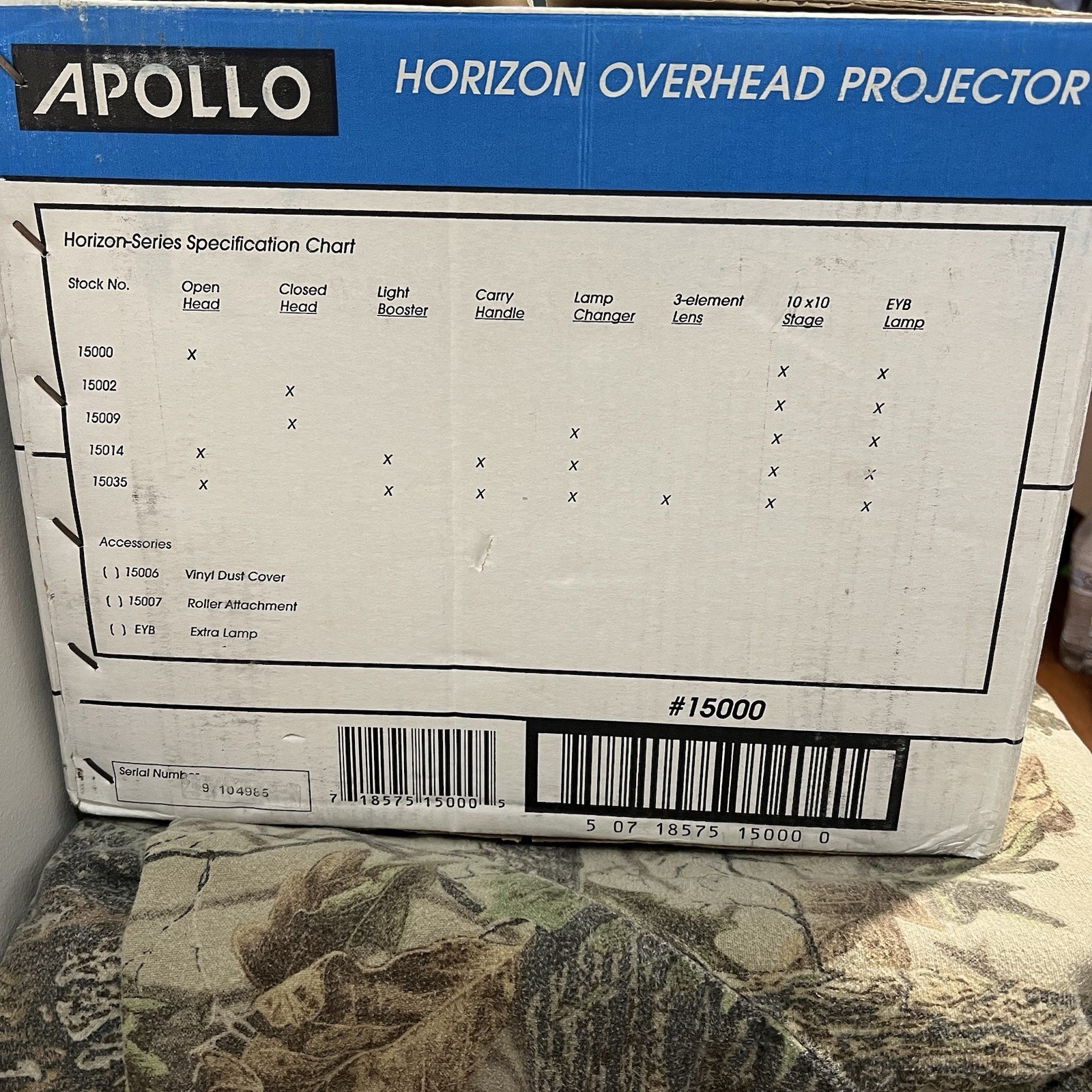 Vintage Horizon Apollo Overhead Projector Model 15000 Series NOS