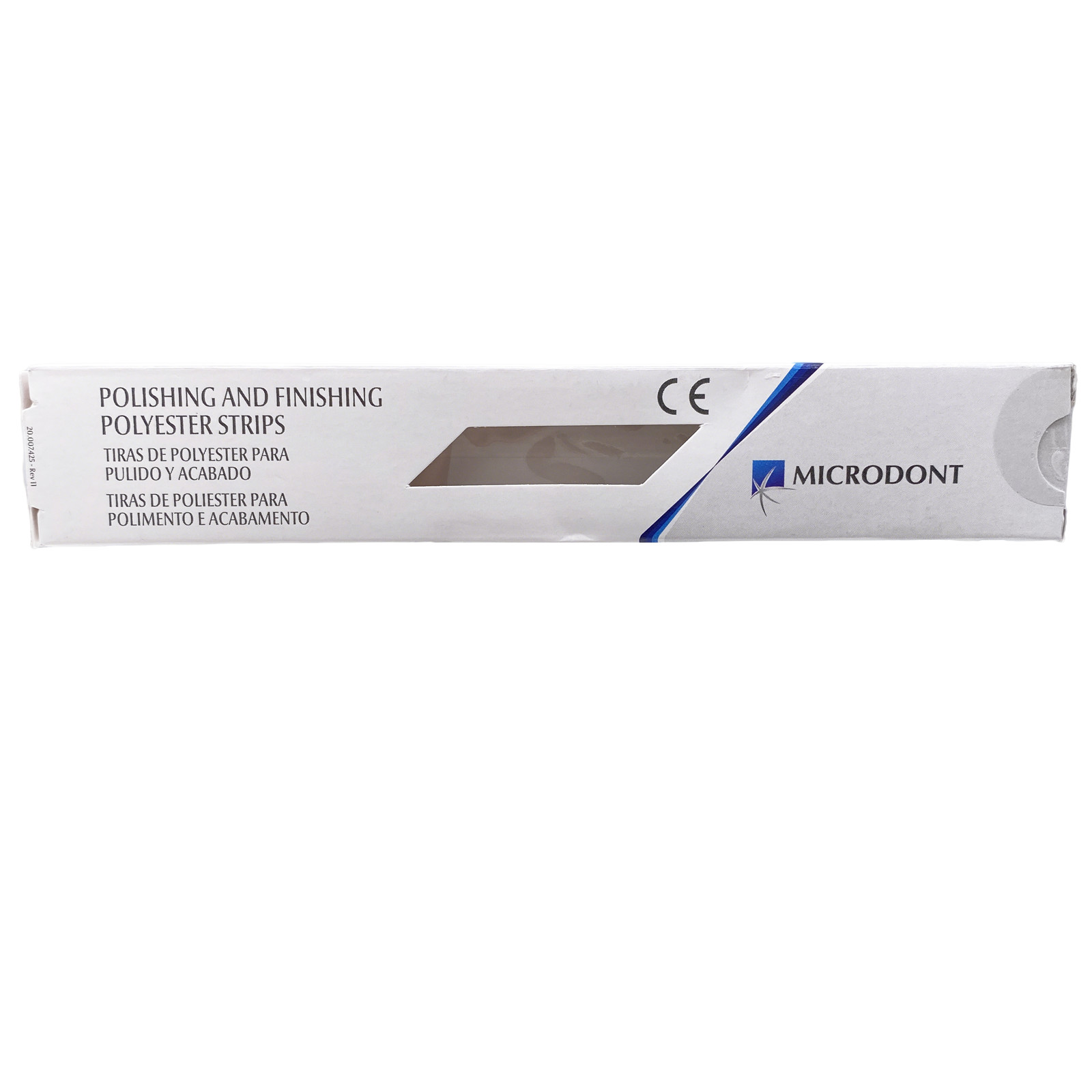 Microdont Dental Polishing Strips Polyester One 2.5 mm Medium/Fine 100 per Box