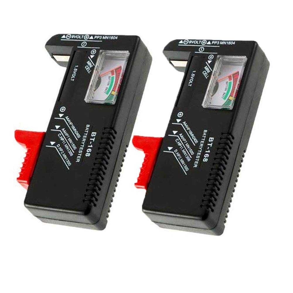 2 Pack Battery Tester, Universal Battery Checker for AA / AAA / C / D / 9V / ...