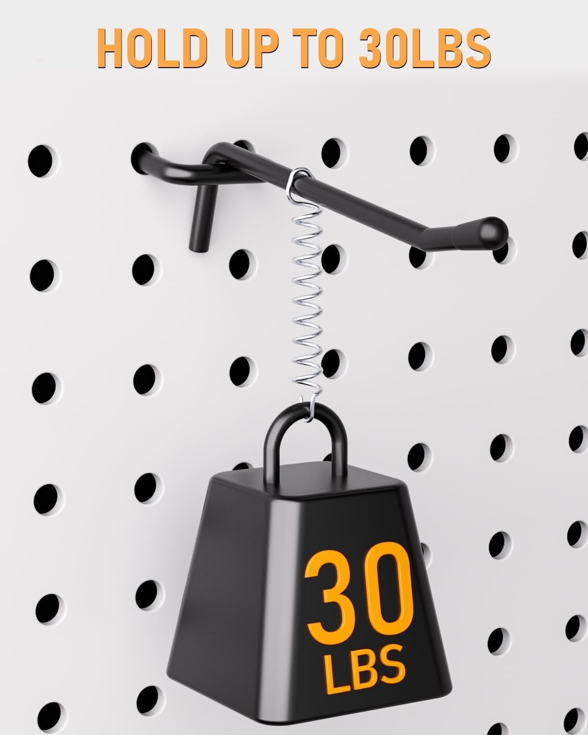 Heavy Duty 1/4 Inch Pegboard Hooks - 60 Pack Adjustable Tool Storage Solution