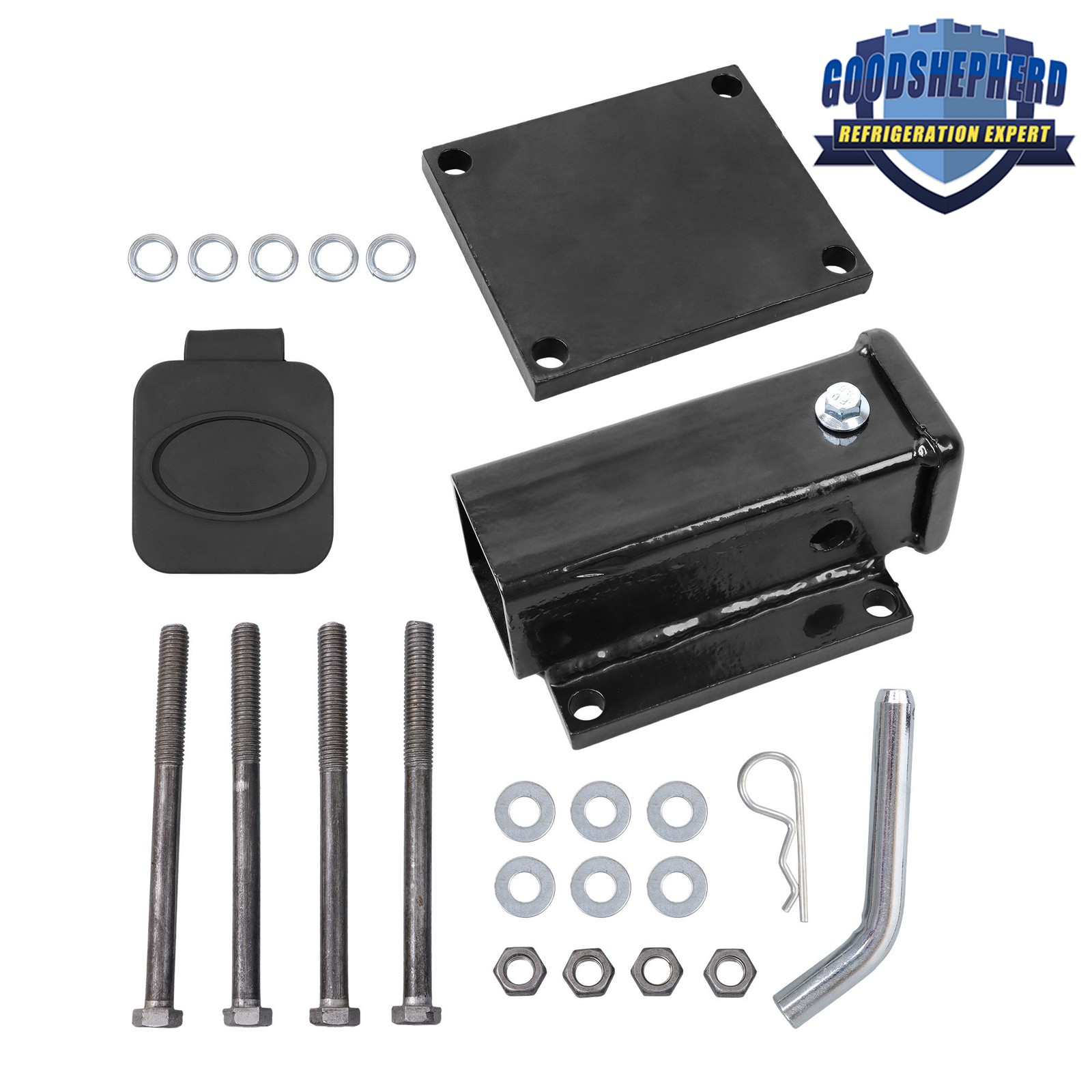 2 Inch Hitch Receiver Bolt-On Mount 200 lbs For 4 - 4.5 Inch Square Tube Bumper