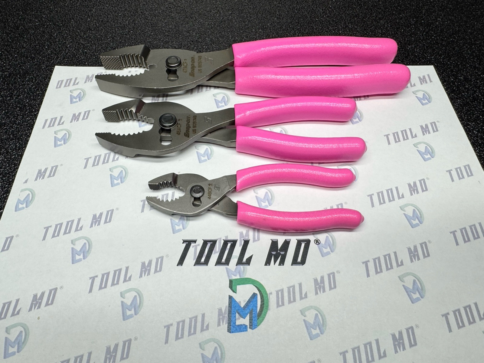 Snap-on Tools USA NEW 3pc PINK Soft Grip Slip Joint Plier Set 47ACF 46ACF 44BCF
