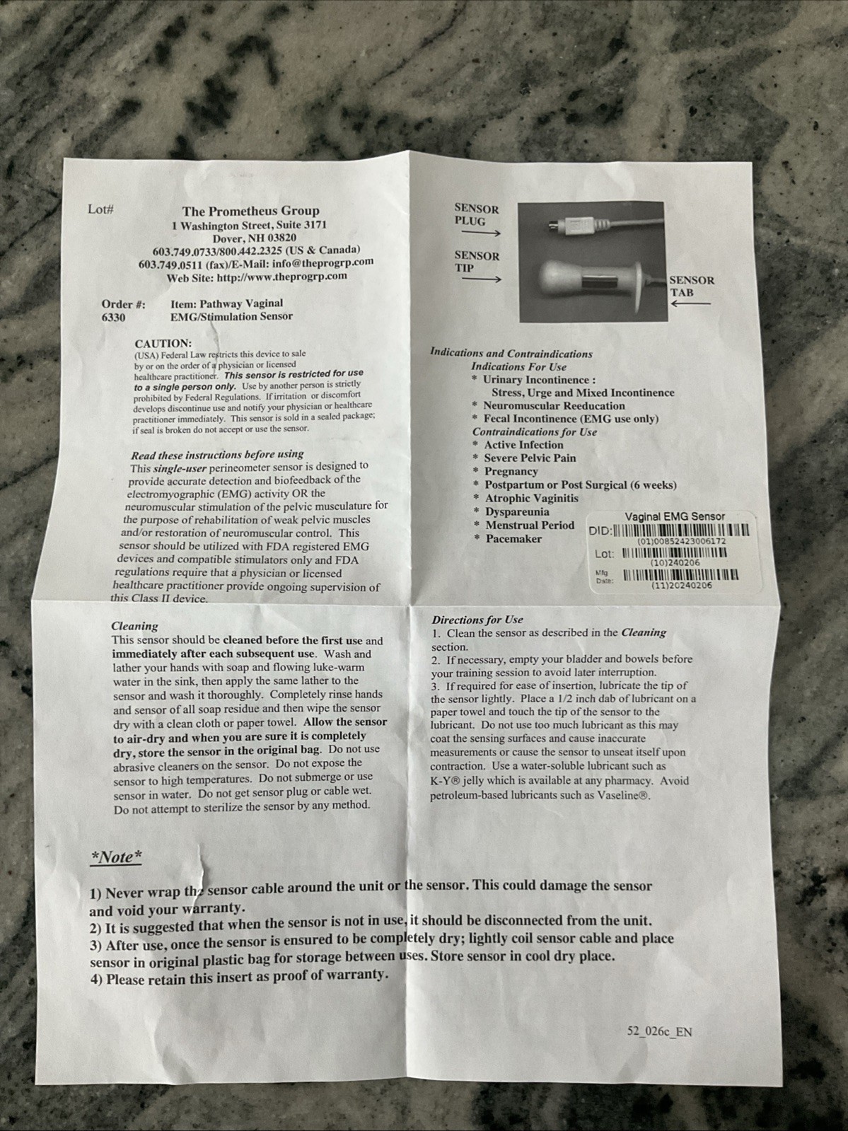 Pathway Vaginal EMG/stimulation Sensor
