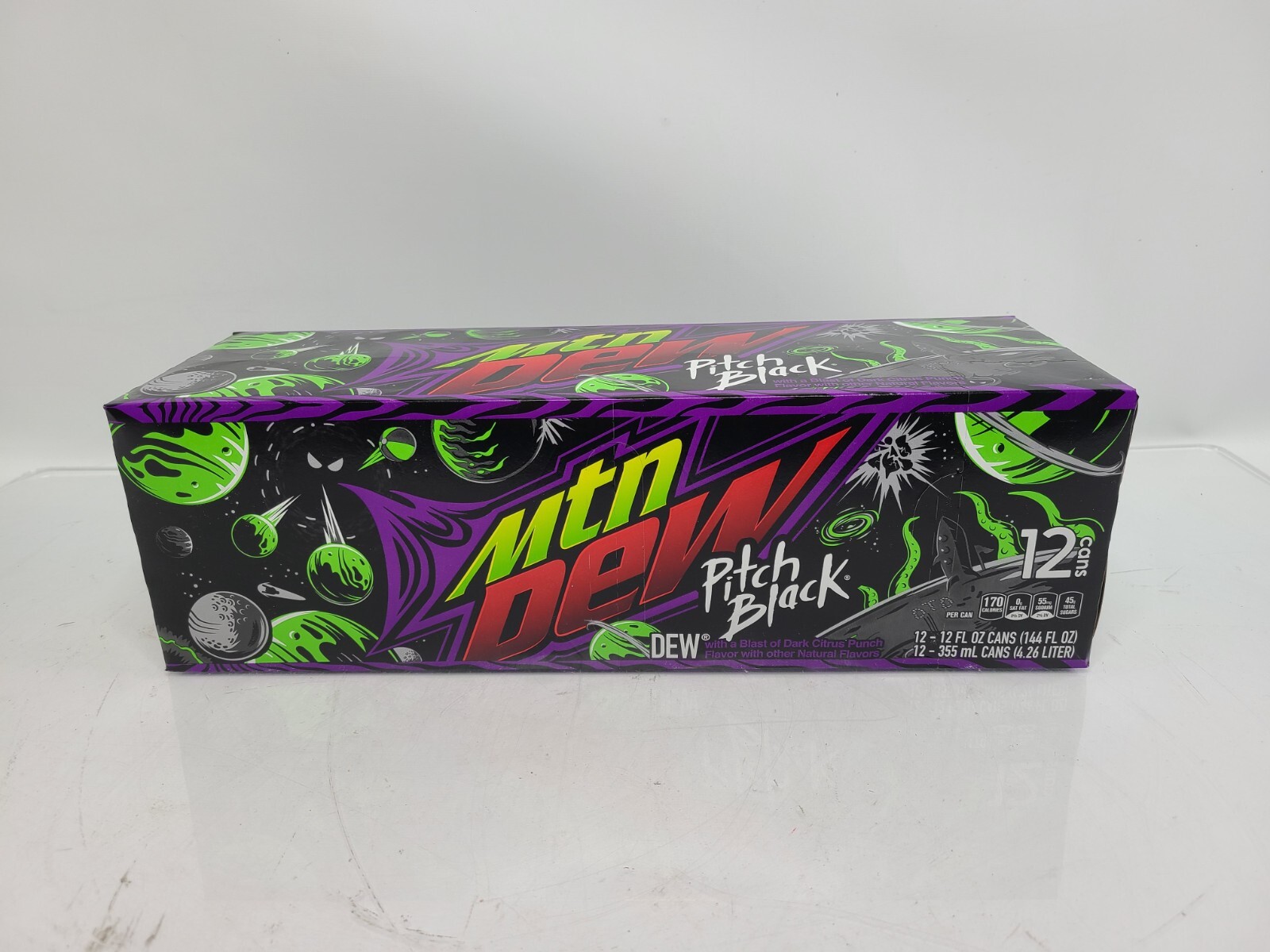 12 Cans - Mountain Dew Pitch Black Soda - Mtn Dew - 2023 - New