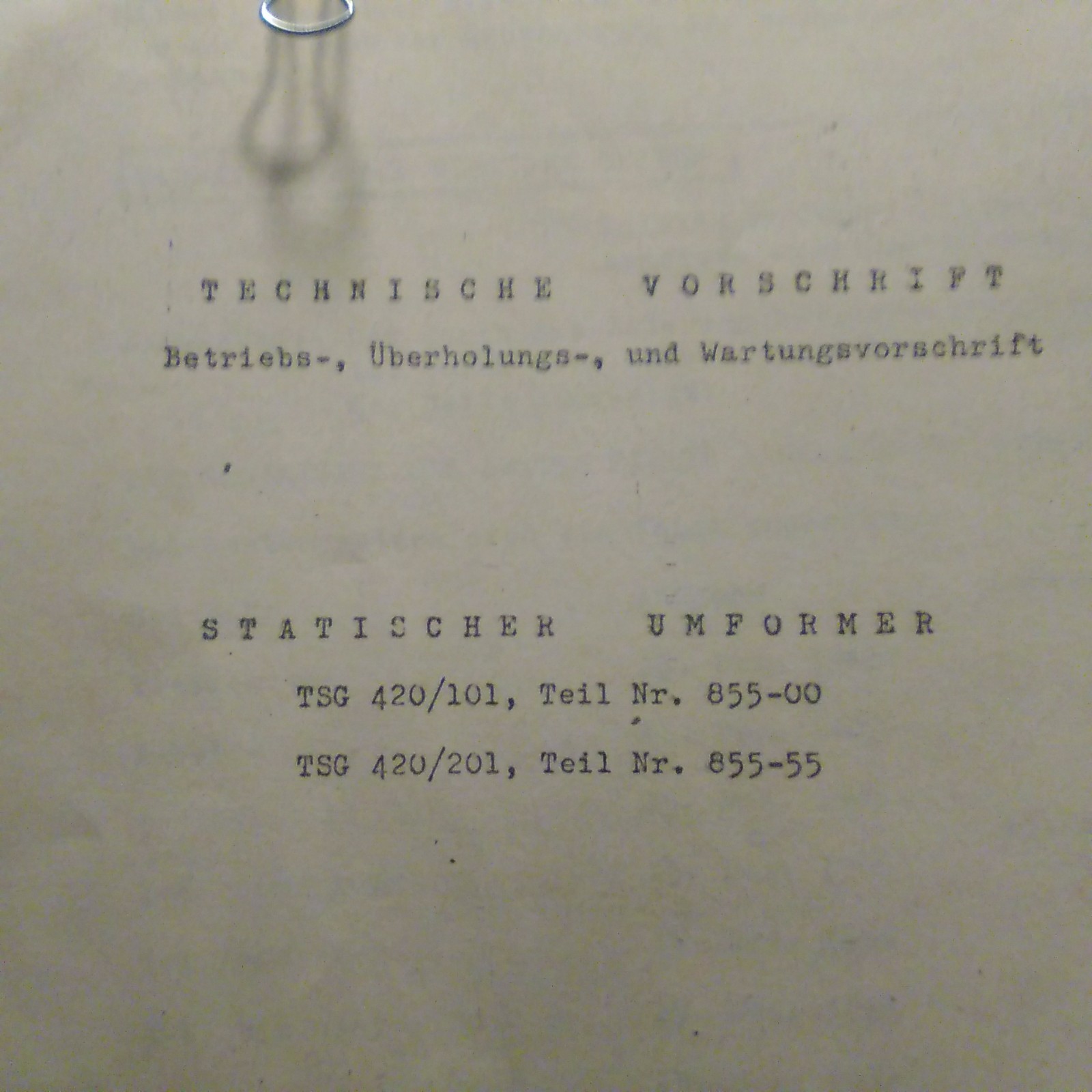 Bodenseewerk Converter TSG 420/101, 855-00, TSG 420/201 855-55 Service Manual