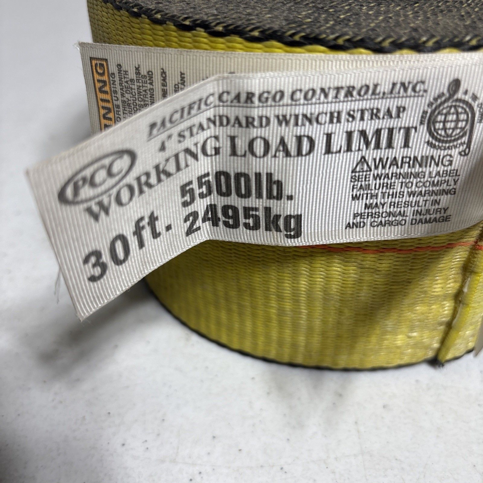 Pacific Cargo Control Heavy Duty Strap 30ft x 4in 5500lb Work Load. With D Ring