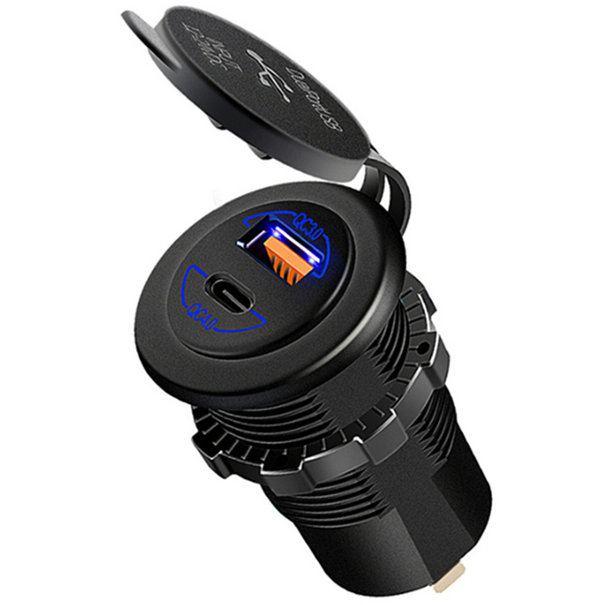 Motorcycle USB Charger Socket PD QC 3.0 Power Outlet Fast Charging Waterproof