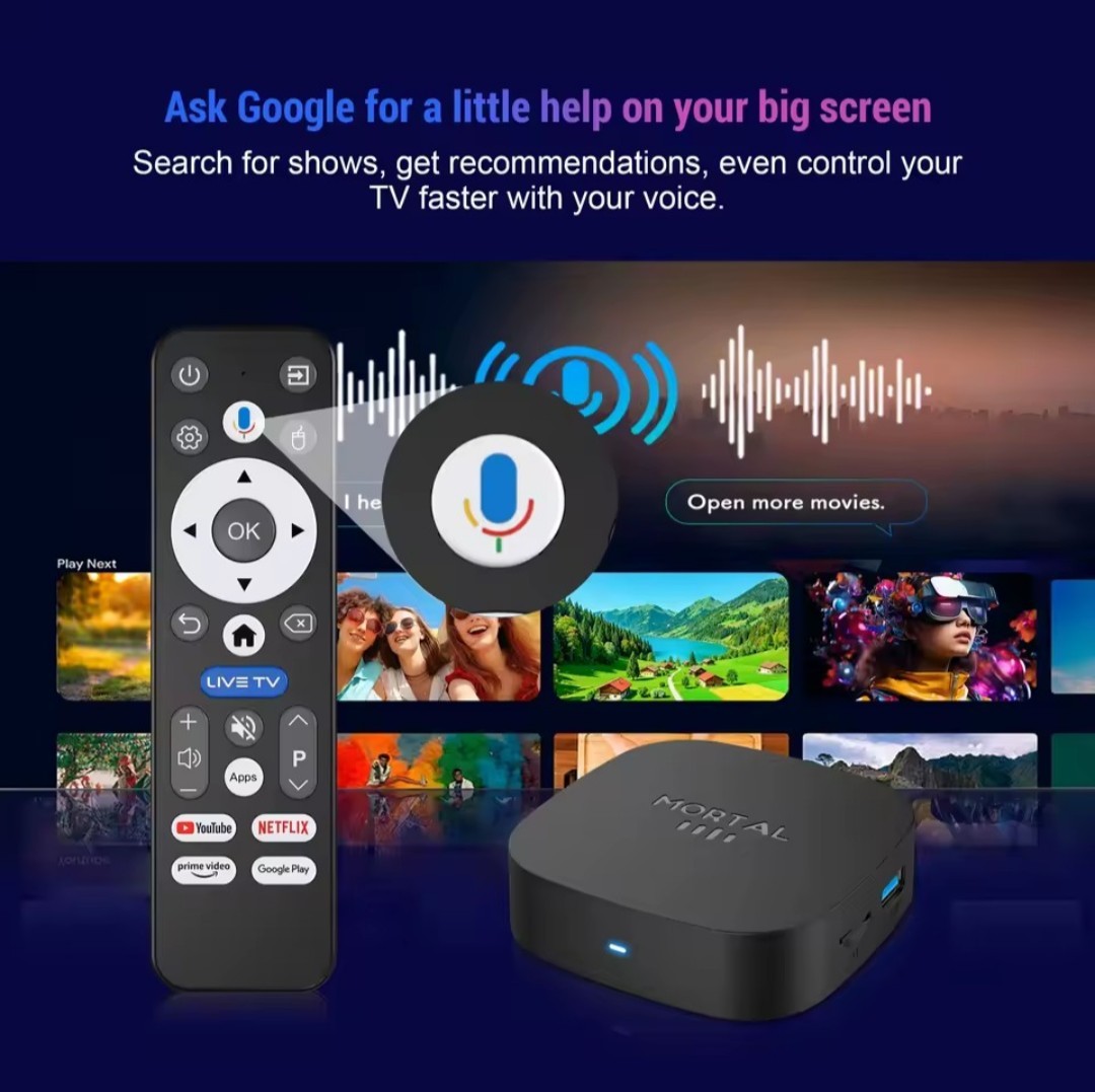 Loaded Android Mortal RK3518 TV Box 8K Voice Control 8GB /128GB Arabic African