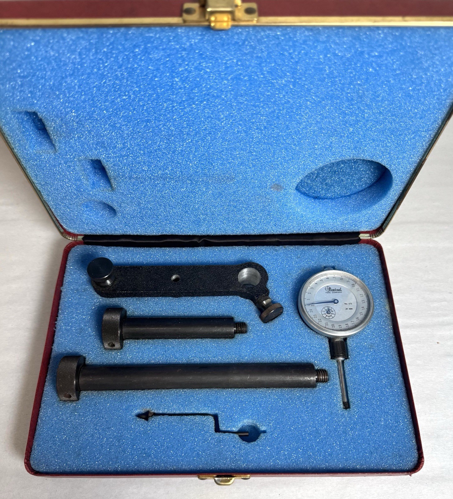Vintage Central Tool Cummins Diesel Injector Timing Dial Indicator Gauge Set
