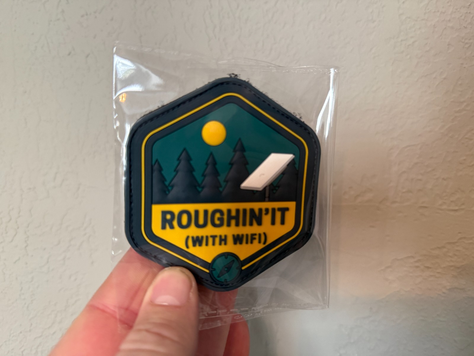 Roughin’ It (With WiFi) Hook and Loop Backed Patch (Overlanding, Camping)