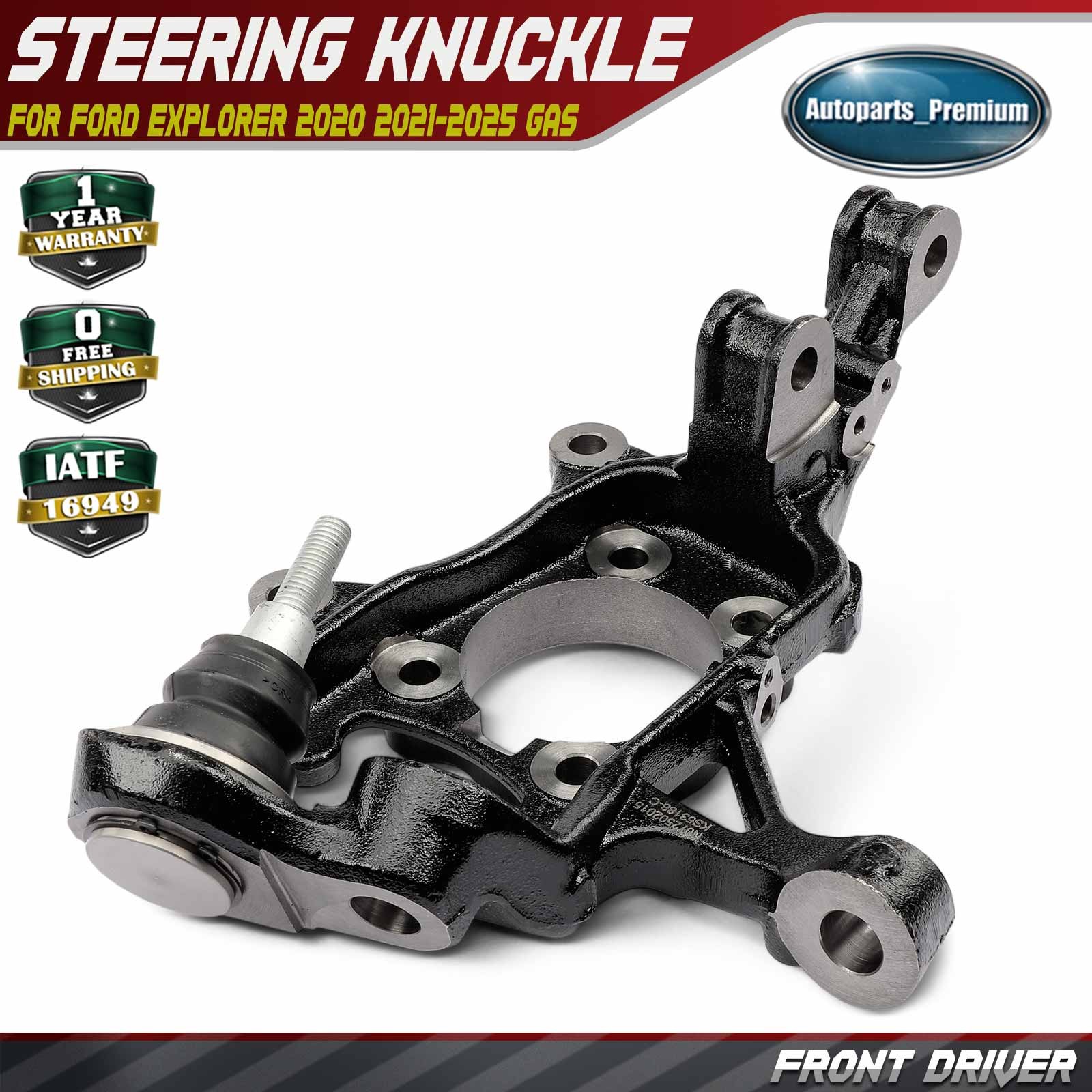Front Driver Steering Knuckle for Ford Explorer 2020-2025 L4 2.3L V6 3.0L GAS