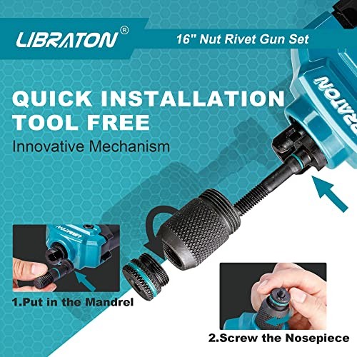 16" Rivet Nut Tool, Rivet Nut Gun, Metric & SAE, Rivnut Rivet Nut Function