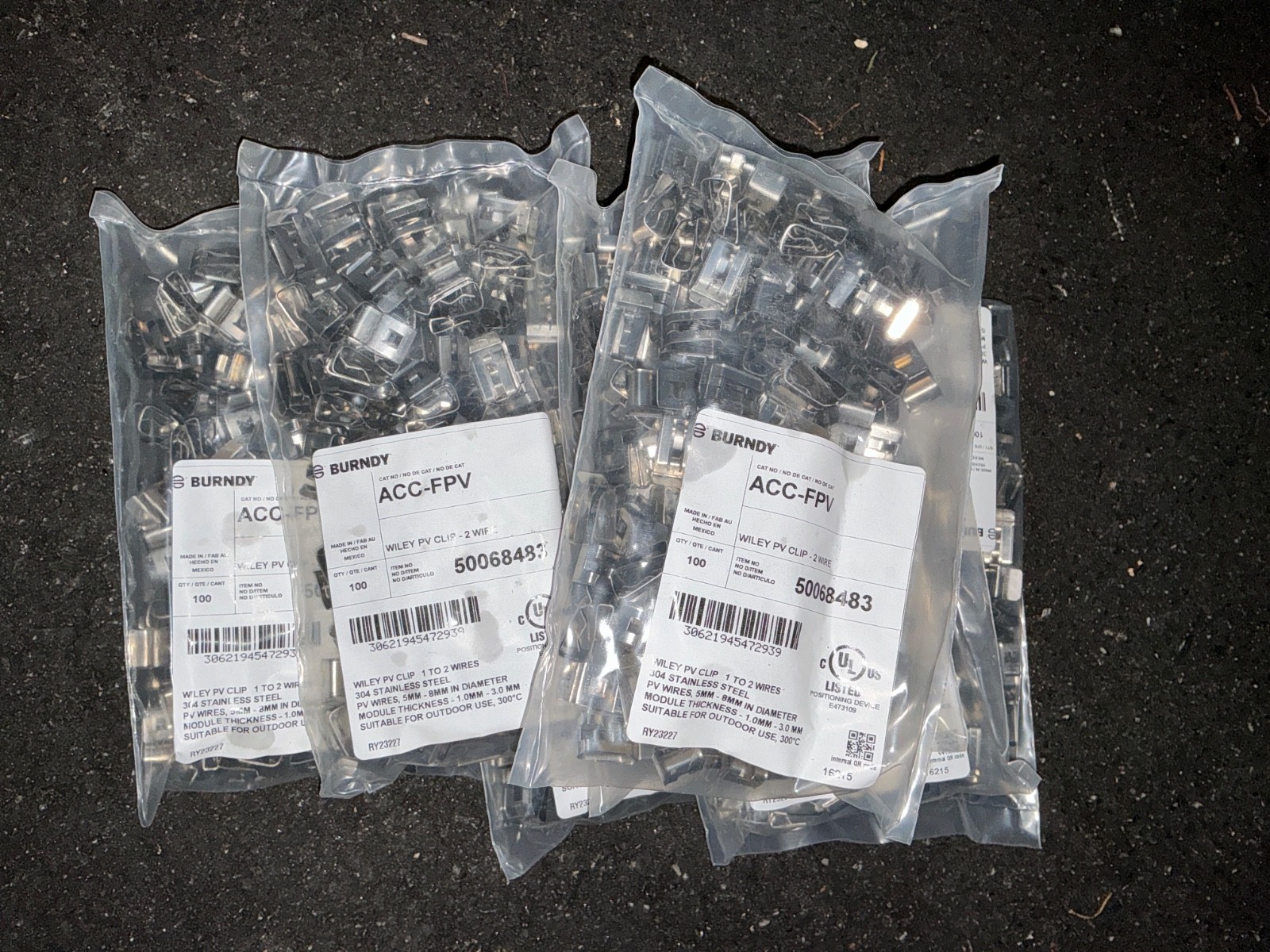 (100 PACK) Burndy ACC-FPV - WILEY PV CLIP - 2 wire 50068483