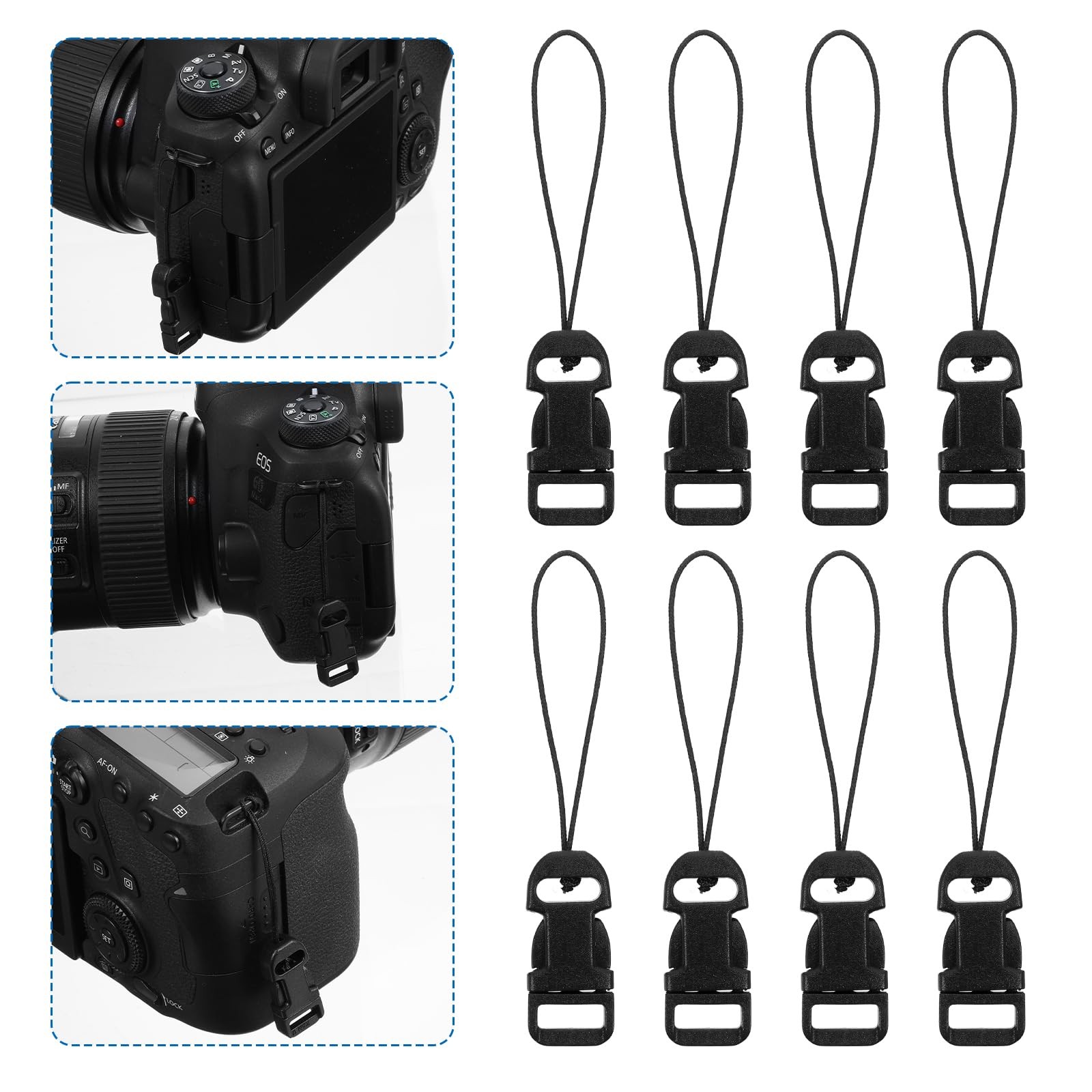 Matwsec 8PCS Quick Release Camera 8 Pcs Strap Release, Black