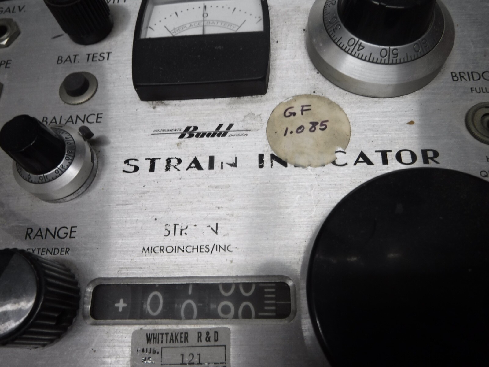 BUDD STRAIN INDICATOR AND SWITCH & BALANCE UNIT UNTESTED CONDITION