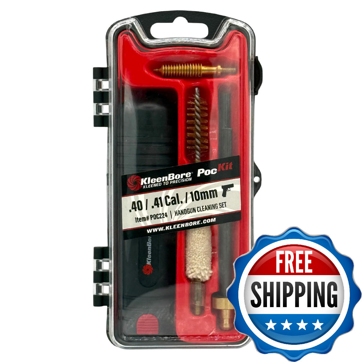 KleenBore .40 / .41 / 10mm Handgun PocKit Compact Cleaning Kit – #8-32 Thread
