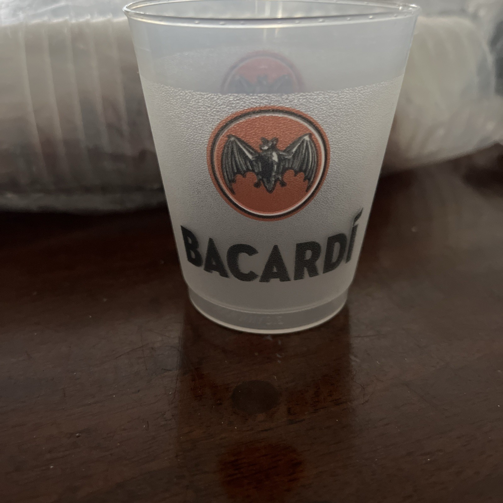 50 Bacardi Plastic Shot Glasses With The Bat Logo  NEW Rum