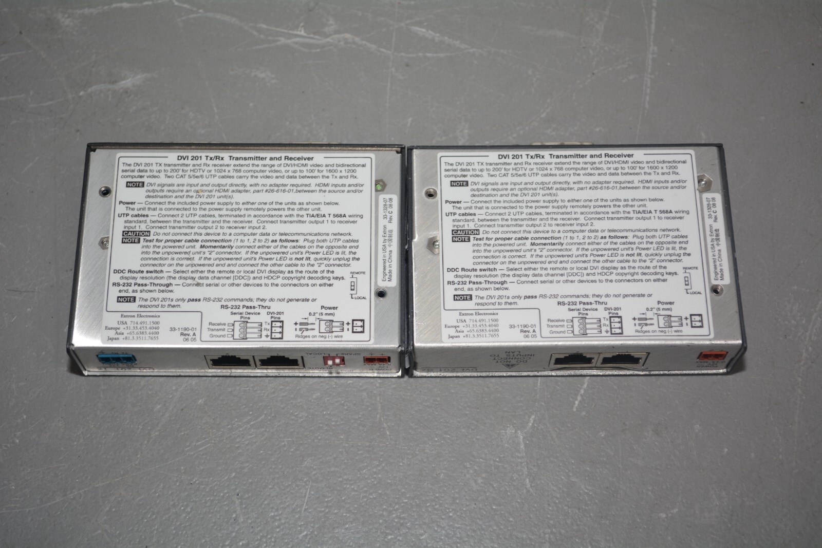 ^ Extron DVI 201 TX / RX Transmitter/Receiver #X1290