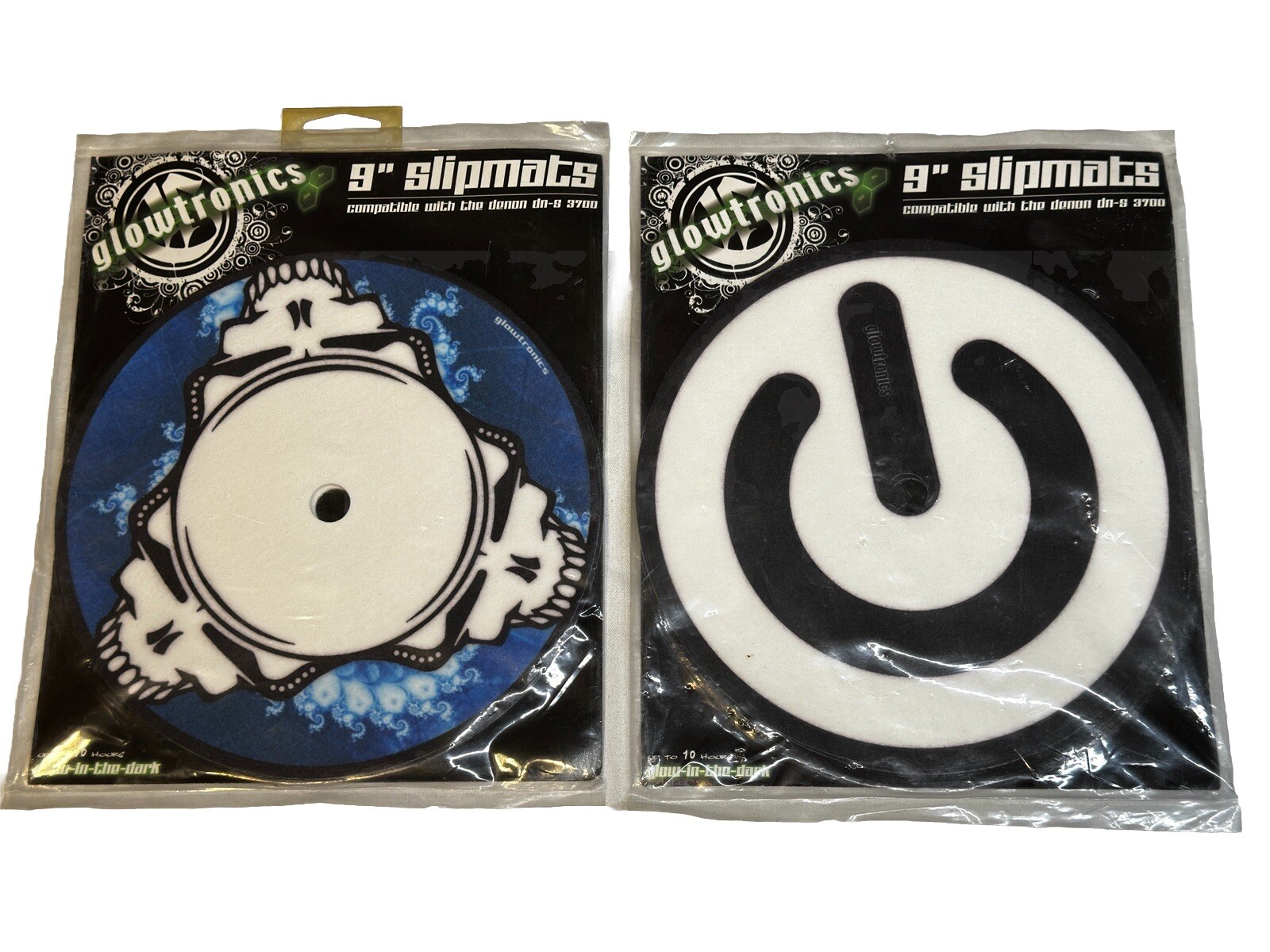 Glowtronics 9” Slpimats Lot Of 2 Skulls & Power Button