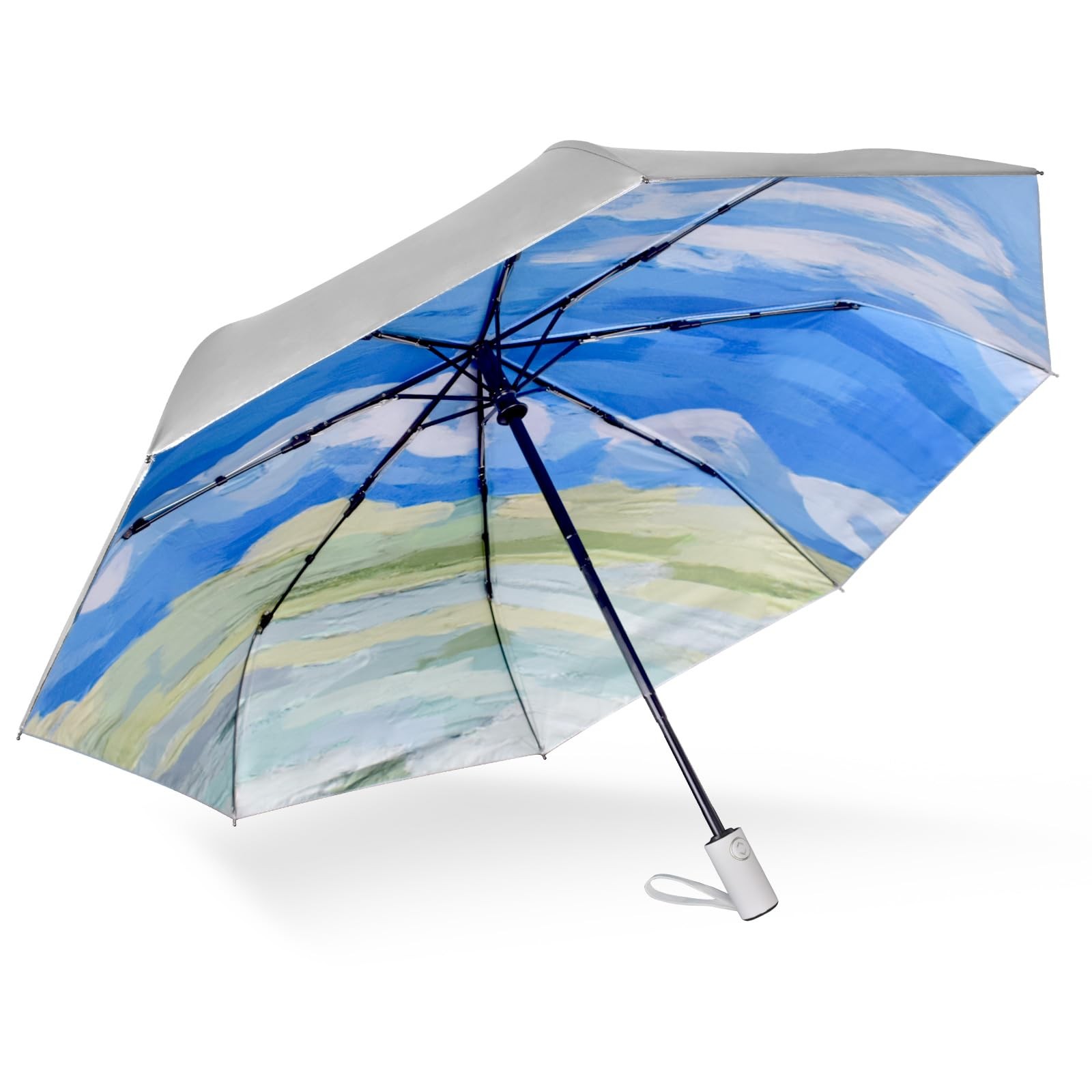UV Sun Umbrella Compact Folding Travel Umbrella Auto Open Close Portable