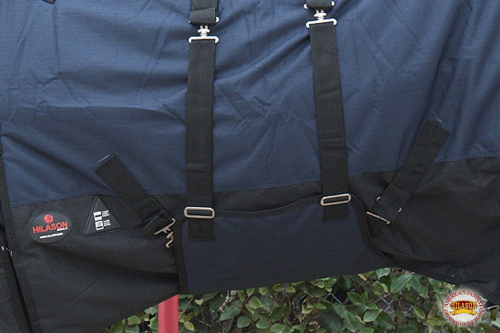 Navy 72 In HILASON 600D Winter Waterproof Poly Horse Blanket Belly Wrap