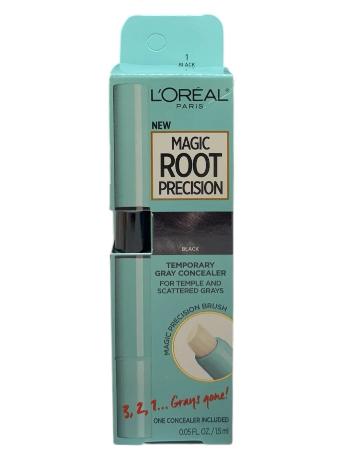 New! L'Oreal Paris Magic Root Precision Temporary Gray Concealer (#1 BLACK)