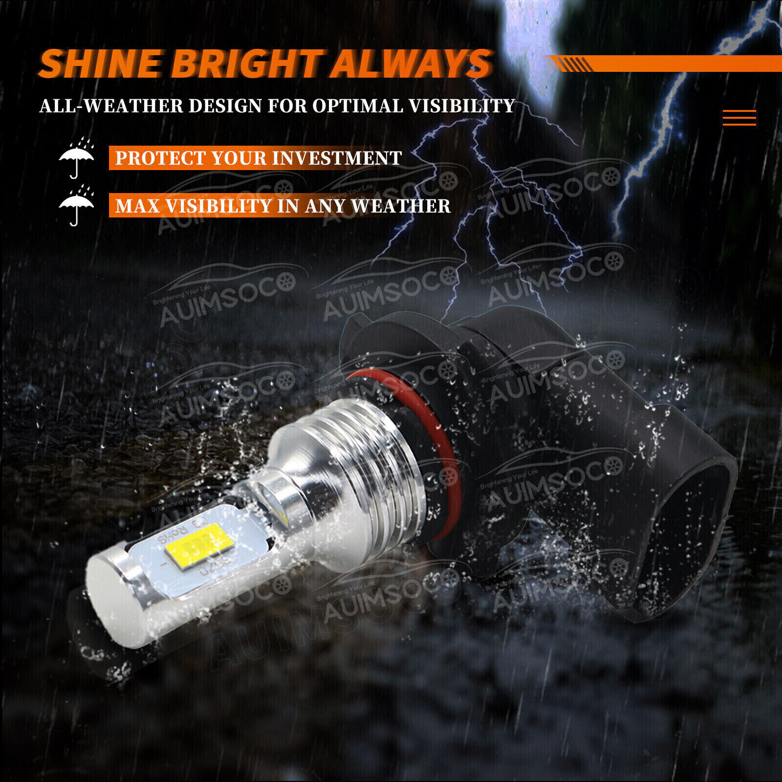 LED Headlight Bulbs Combo Kit 9005 + H11 High Low Beam 6500K White Super Bright