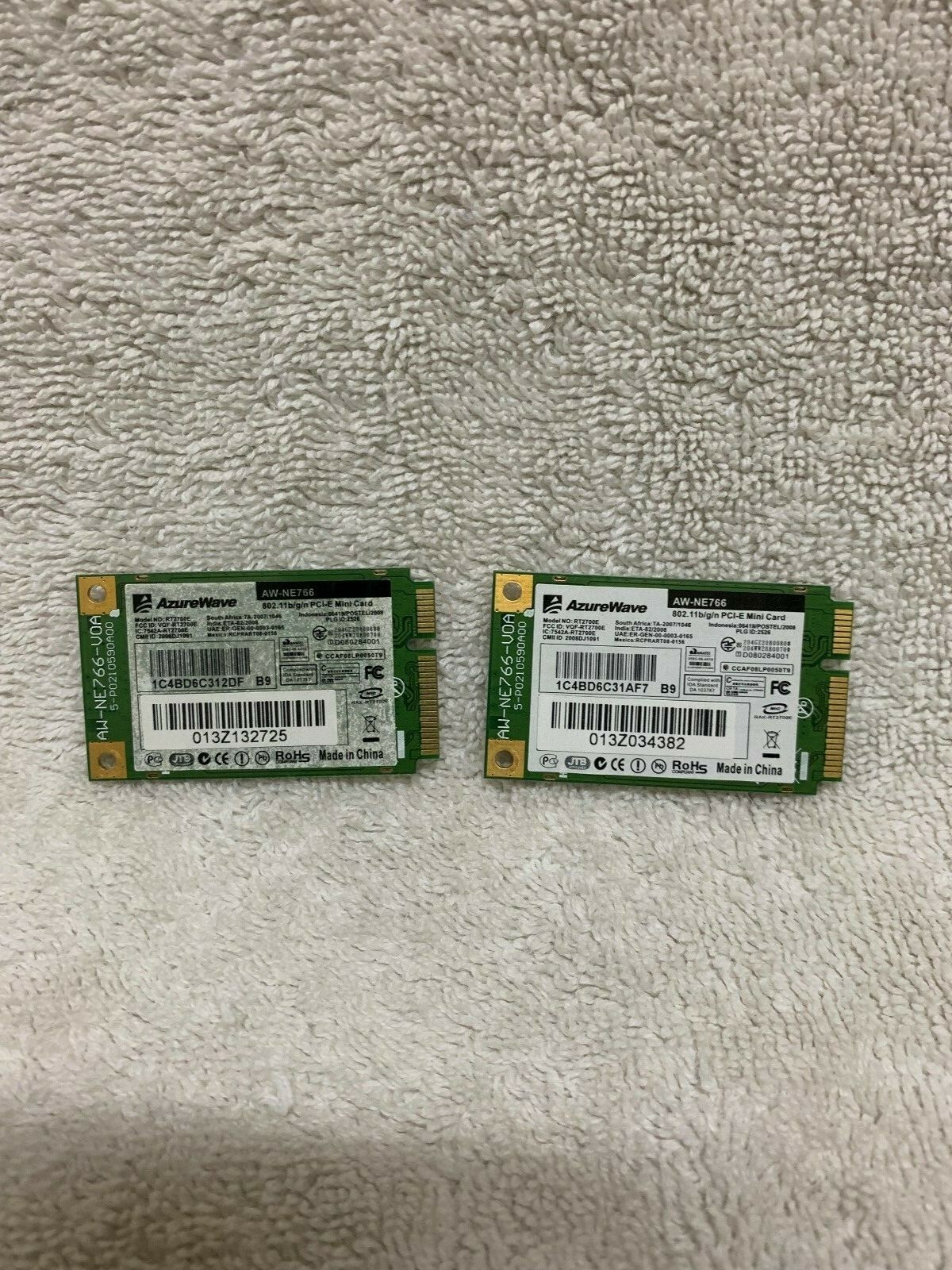 LOT OF 2 AW-NE766 0C05-00020 GENUINE ASUS WIRELESS CARDS