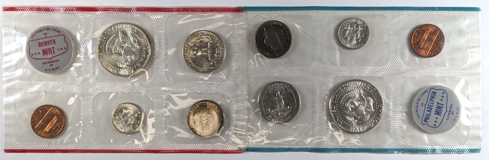 1964 P And D Uncirculated Mint Set No Envelope