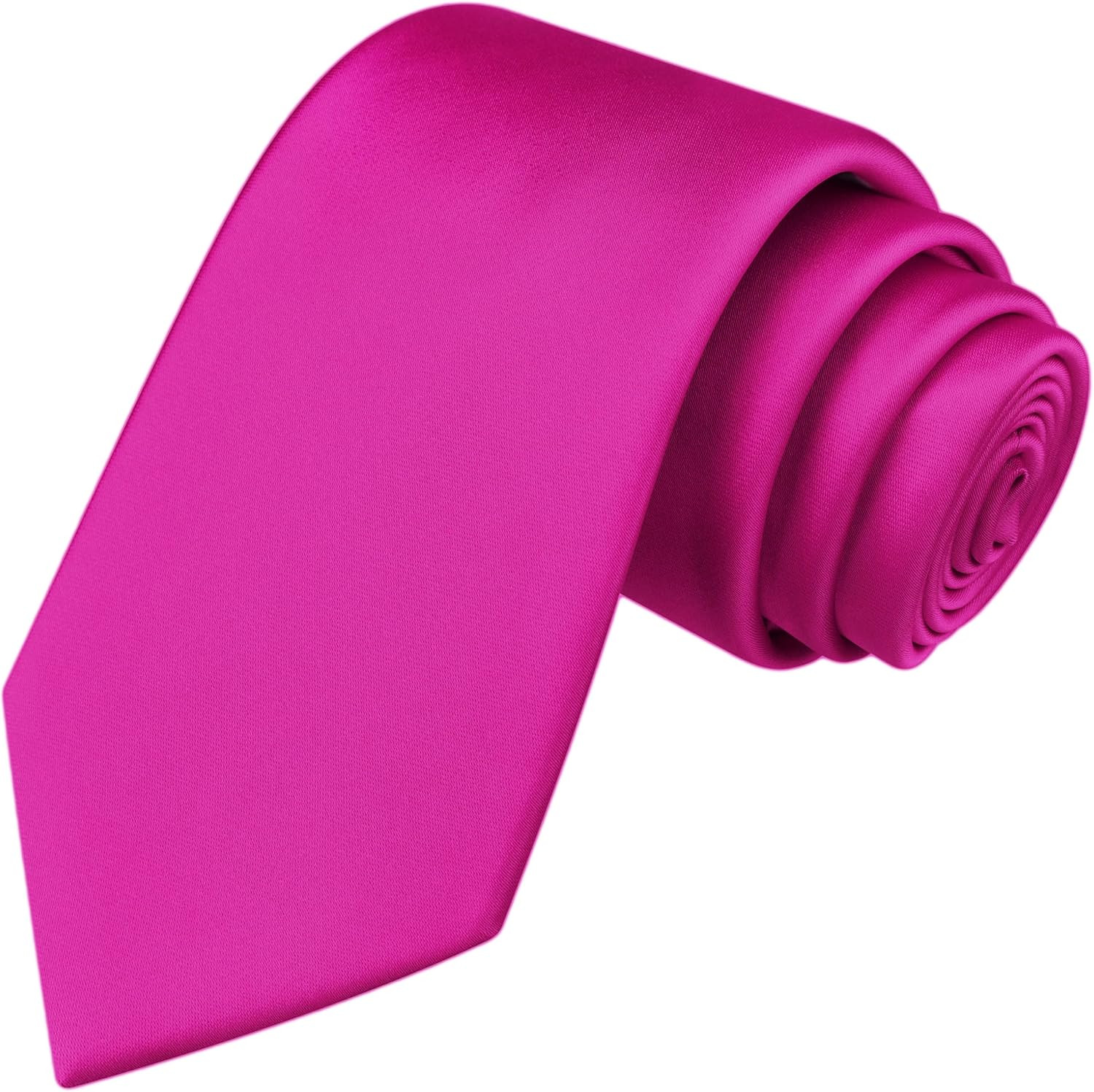 3.15"（8cm） Mens Solid Satin Tie Pure Color Necktie for Business and Wedding + Gi